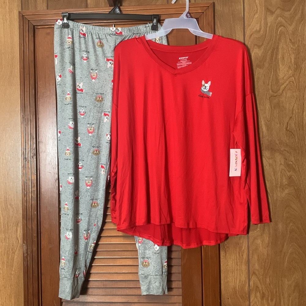 Joyspun Dog Winter Christmas Pajamas Plus
